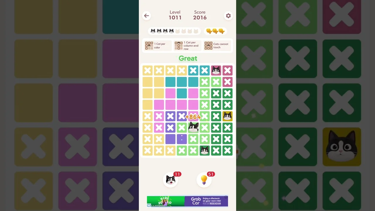 Meowdoku Level 1011 board layout