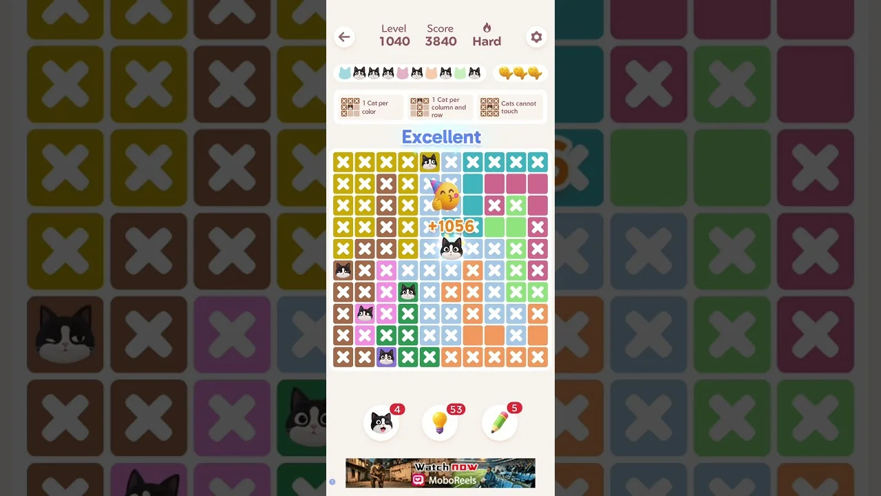 Meowdoku Level 1040 board layout