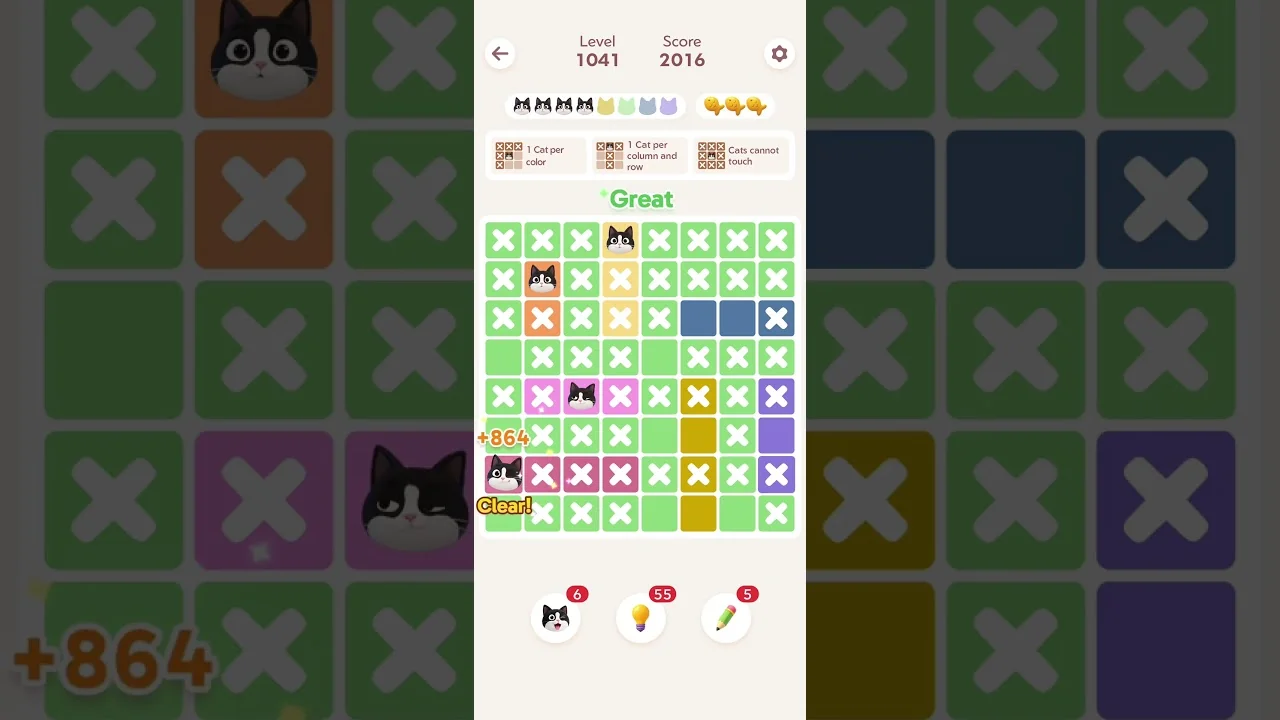 Meowdoku Level 1041 board layout