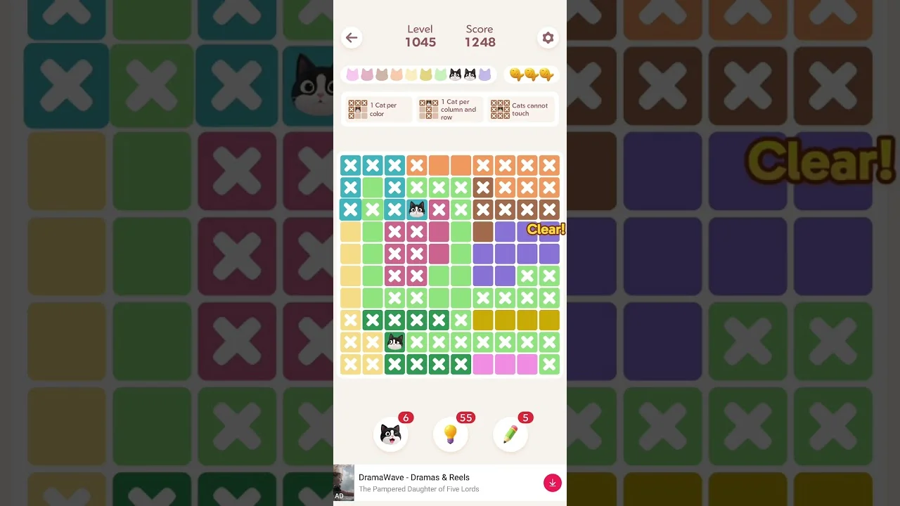 Meowdoku Level 1045 board layout