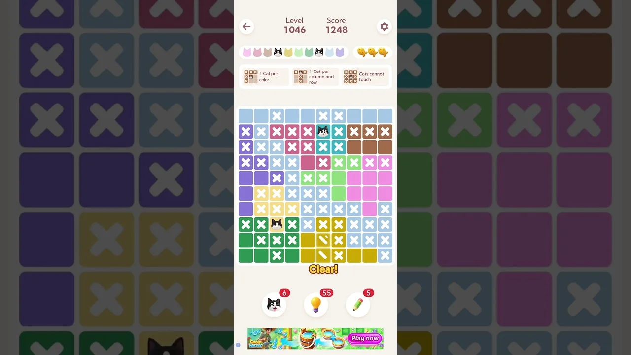 Meowdoku Level 1046 board layout
