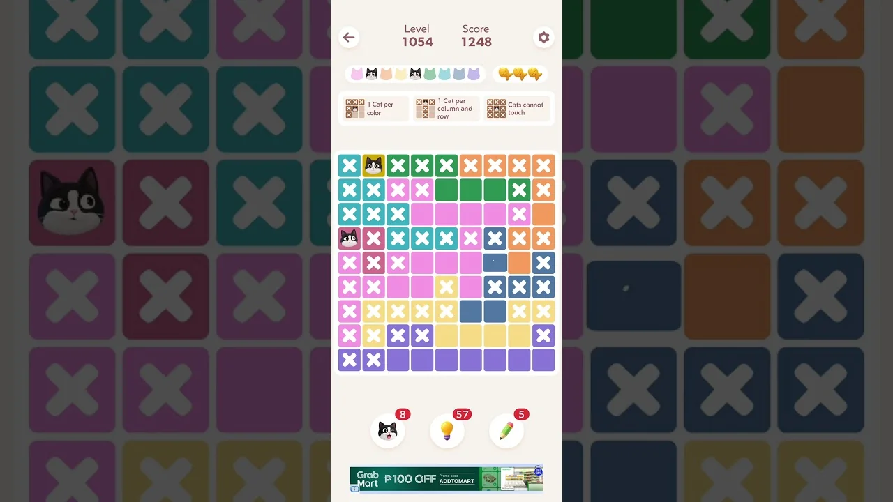Meowdoku Level 1054 board layout