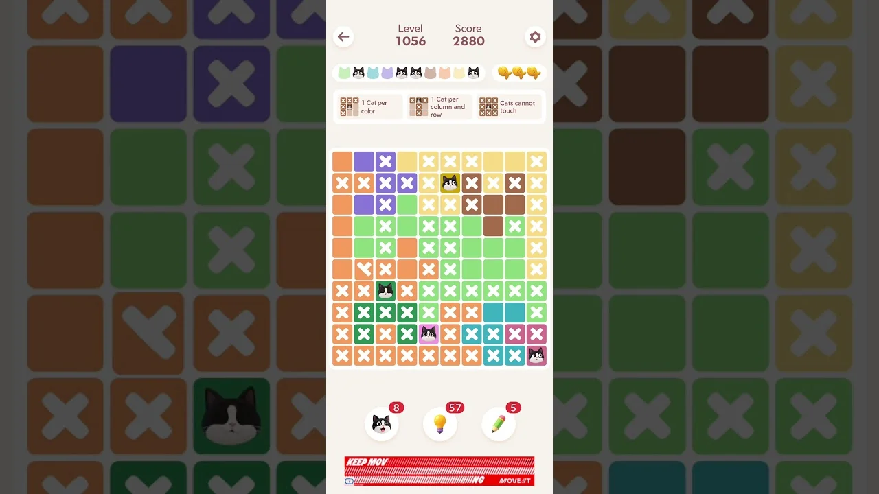 Meowdoku Level 1056 board layout
