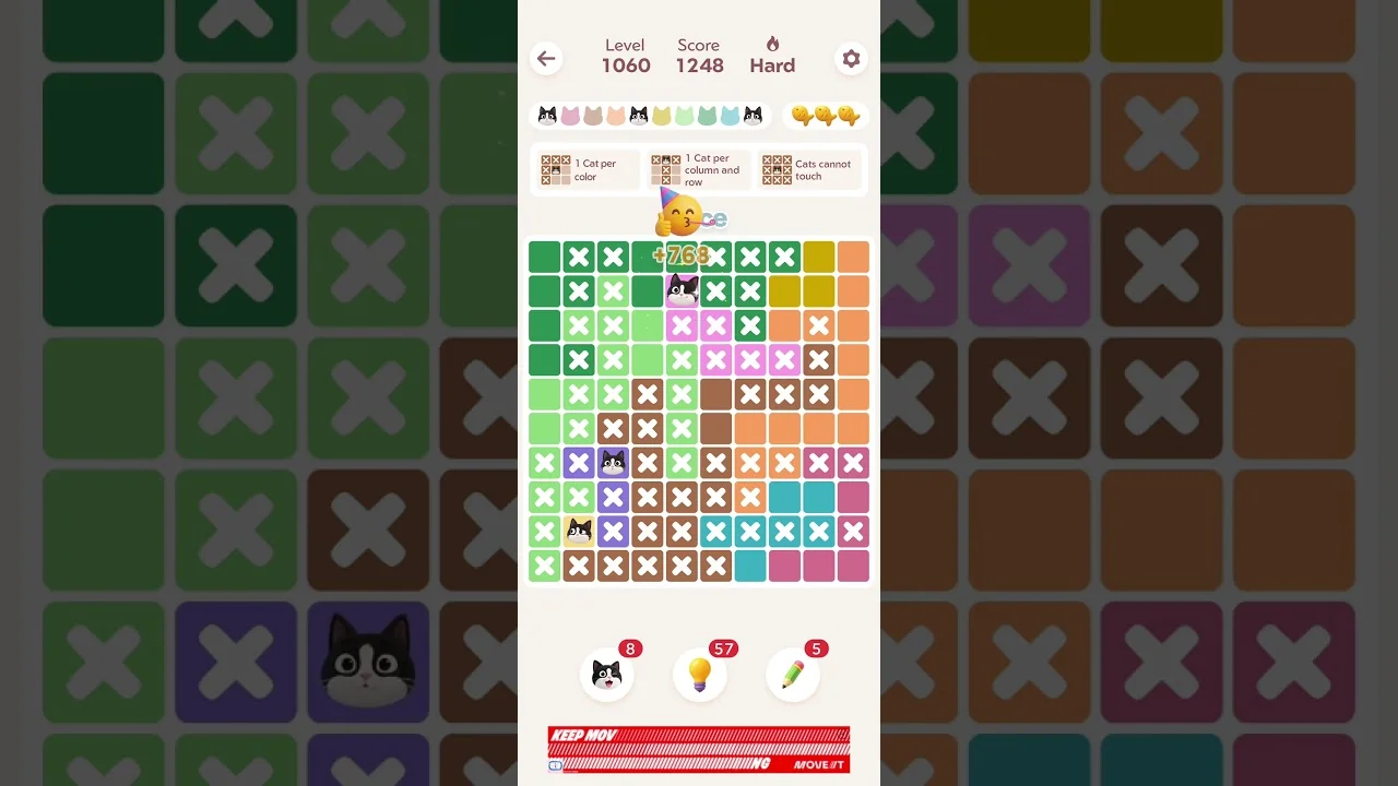 Meowdoku Level 1060 board layout