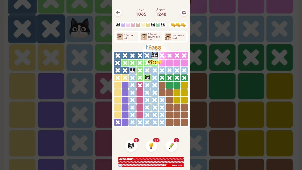 Meowdoku Level 1065 board layout