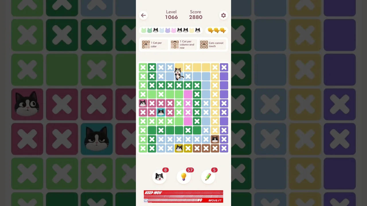 Meowdoku Level 1066 board layout