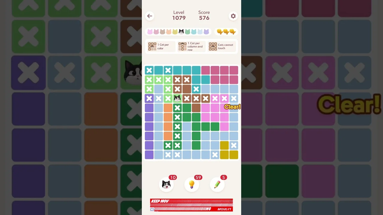 Meowdoku Level 1079 board layout