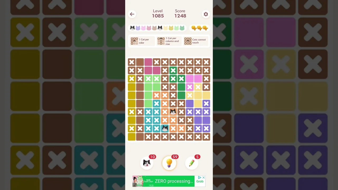 Meowdoku Level 1085 board layout