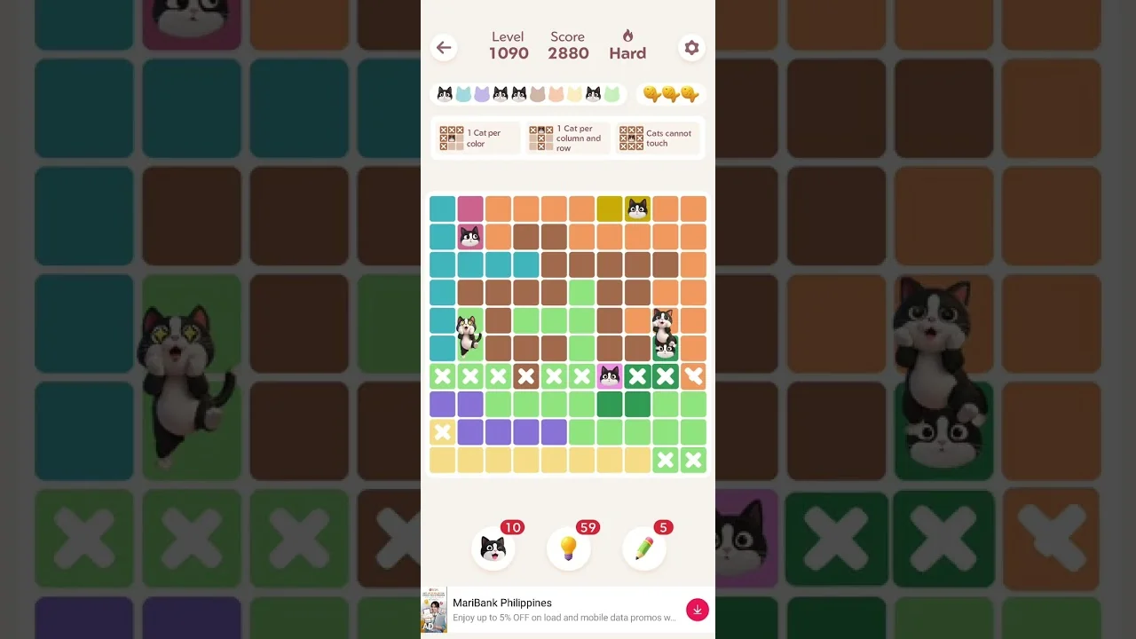 Meowdoku Level 1090 board layout