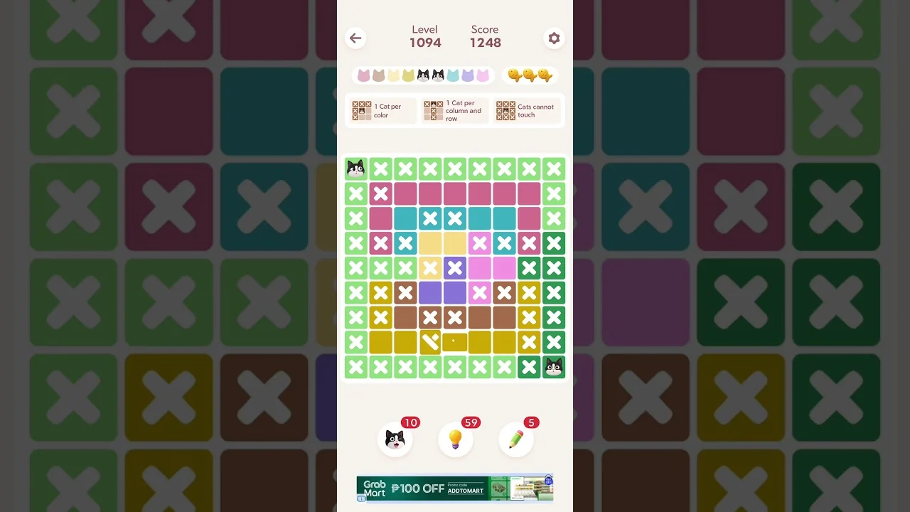 Meowdoku Level 1094 board layout