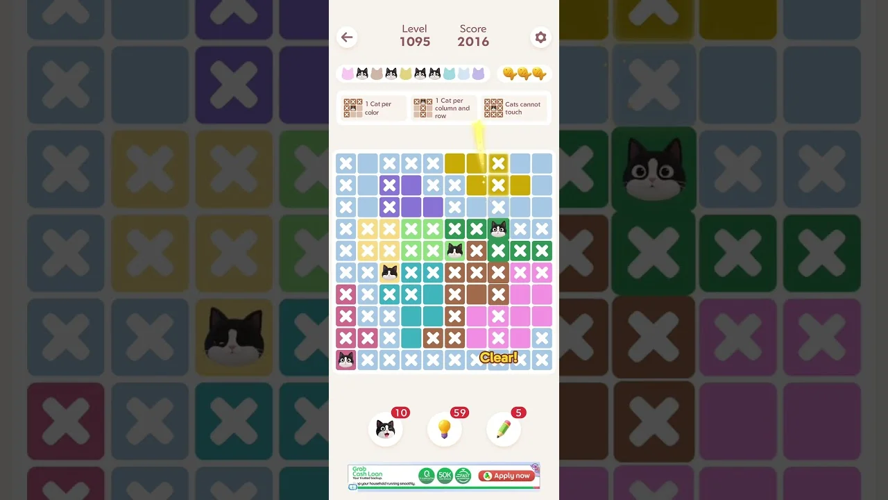 Meowdoku Level 1095 board layout