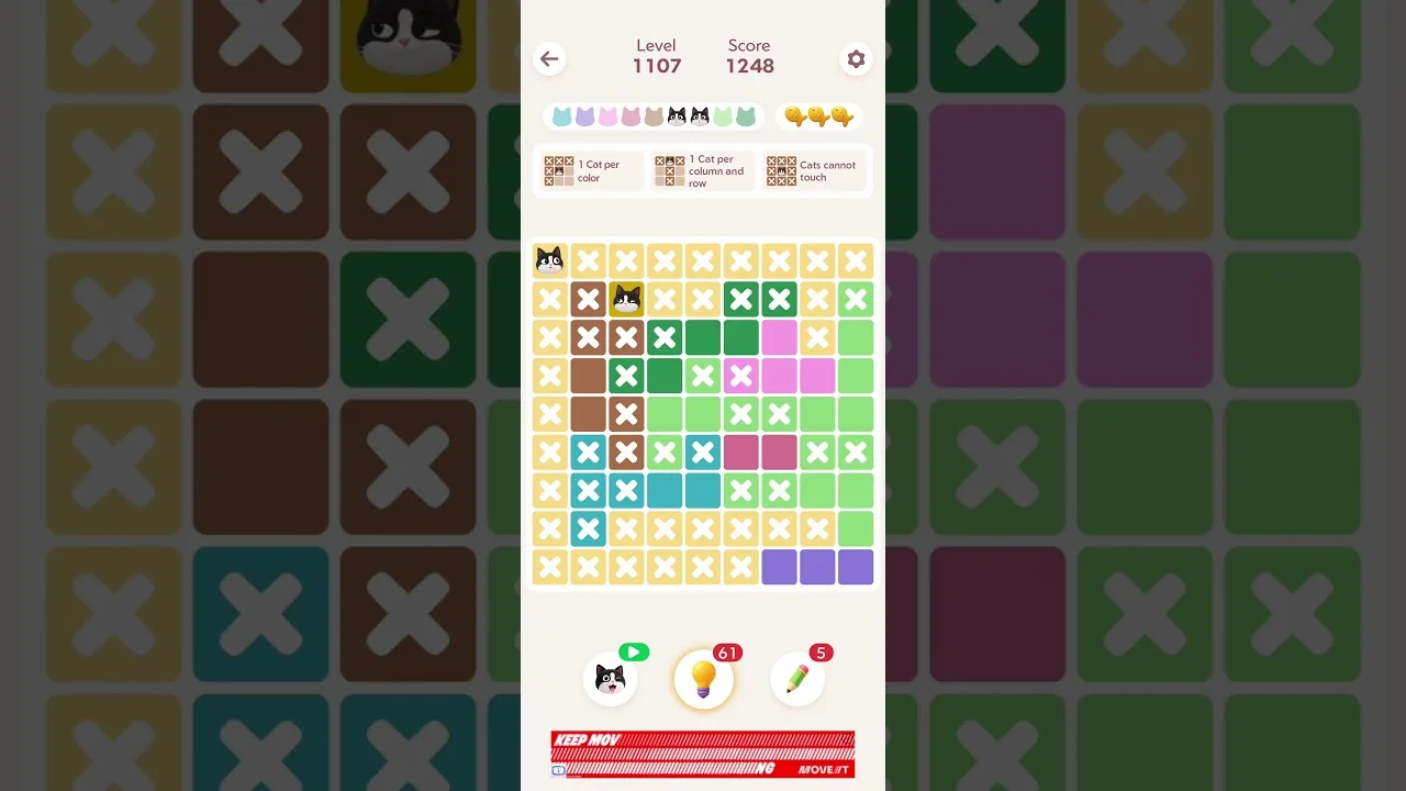 Meowdoku Level 1107 board layout