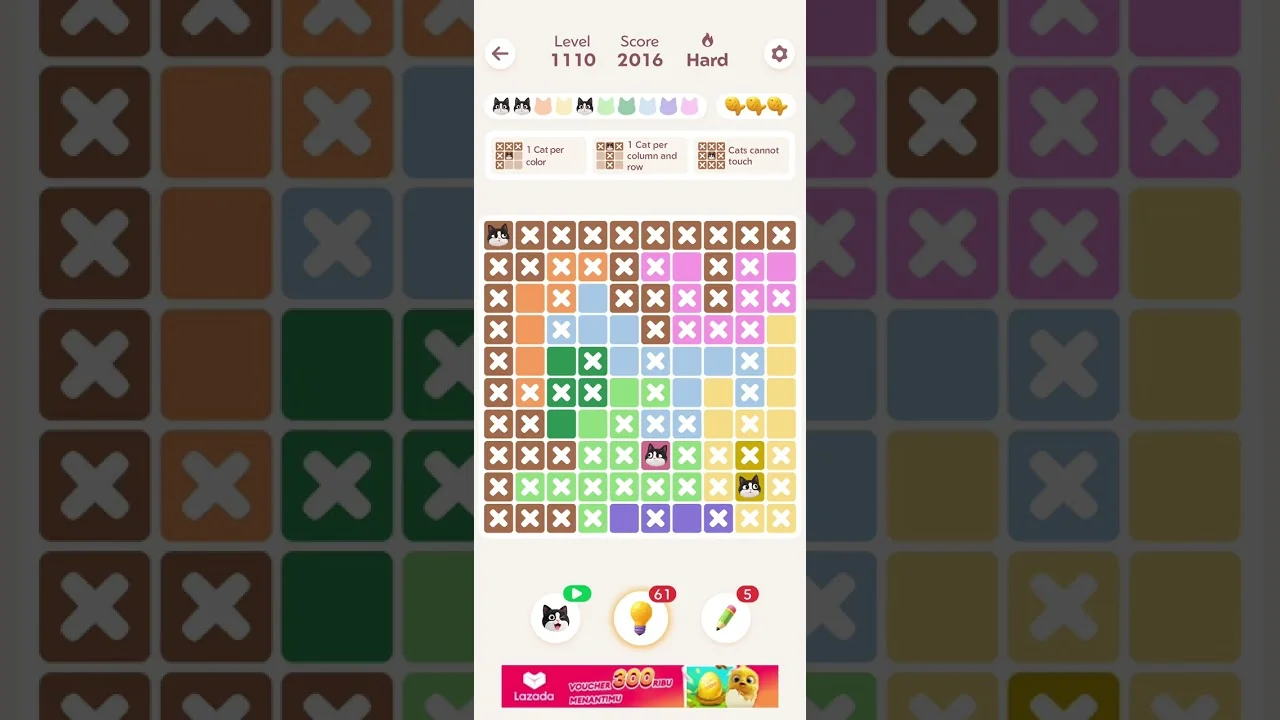 Meowdoku Level 1110 board layout