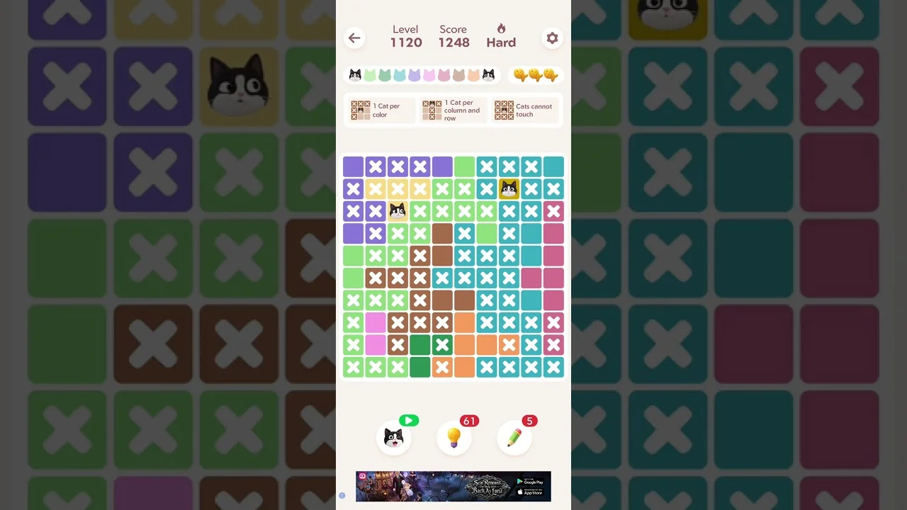 Meowdoku Level 1120 board layout