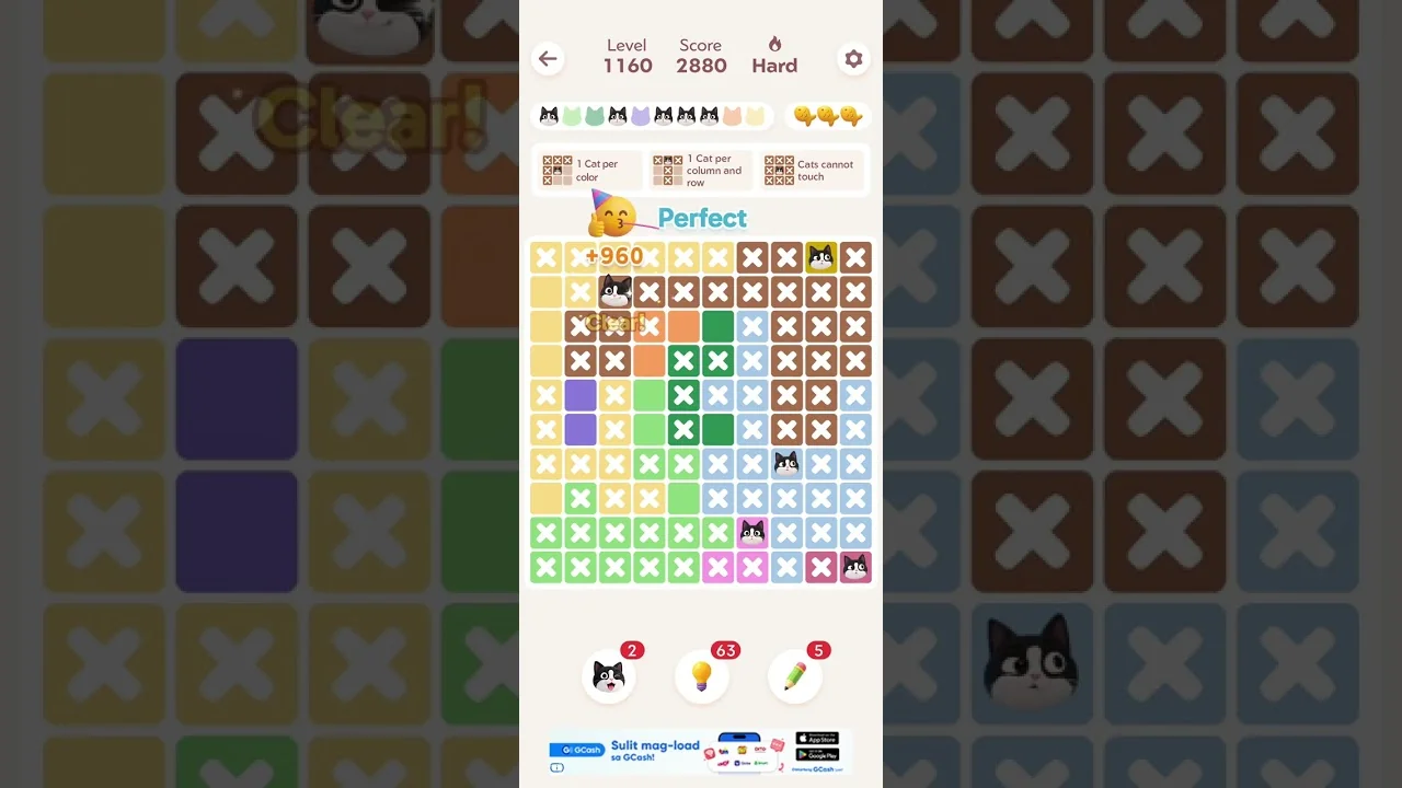 Meowdoku Level 1160 board layout