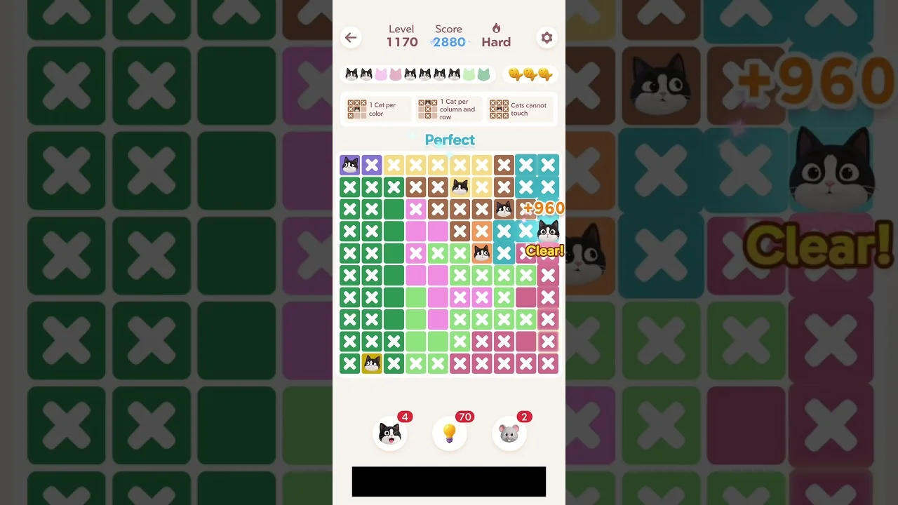 Meowdoku Level 1170 board layout