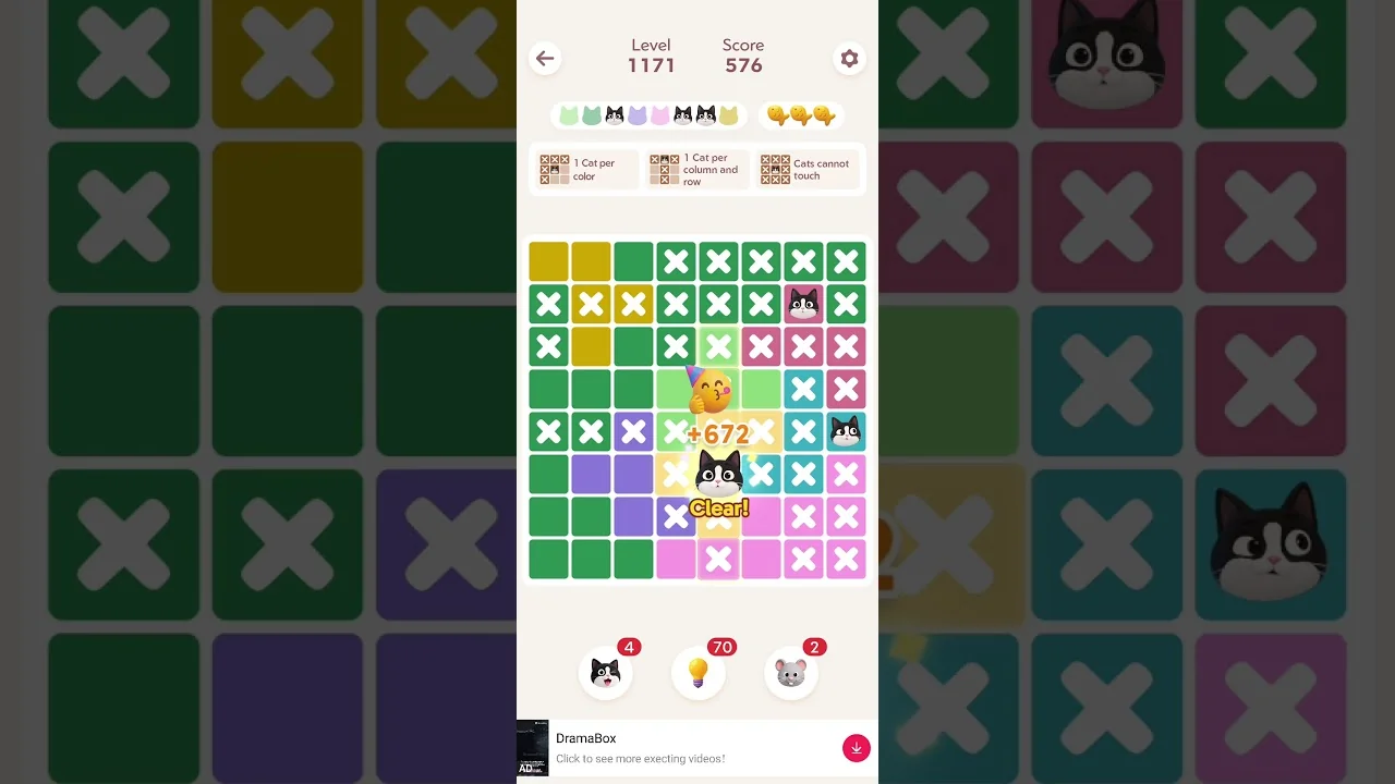 Meowdoku Level 1171 board layout