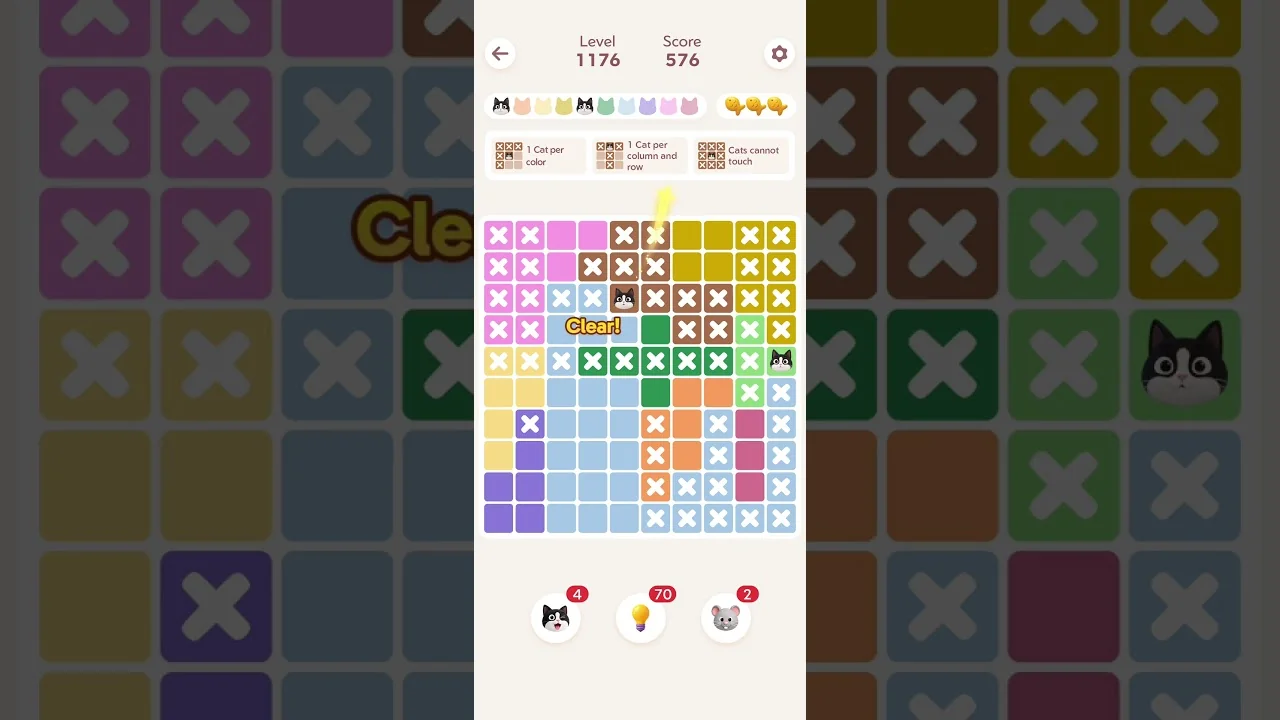 Meowdoku Level 1176 board layout