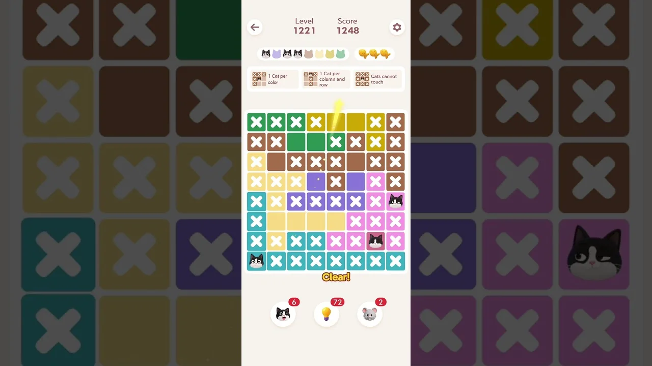 Meowdoku Level 1221 board layout