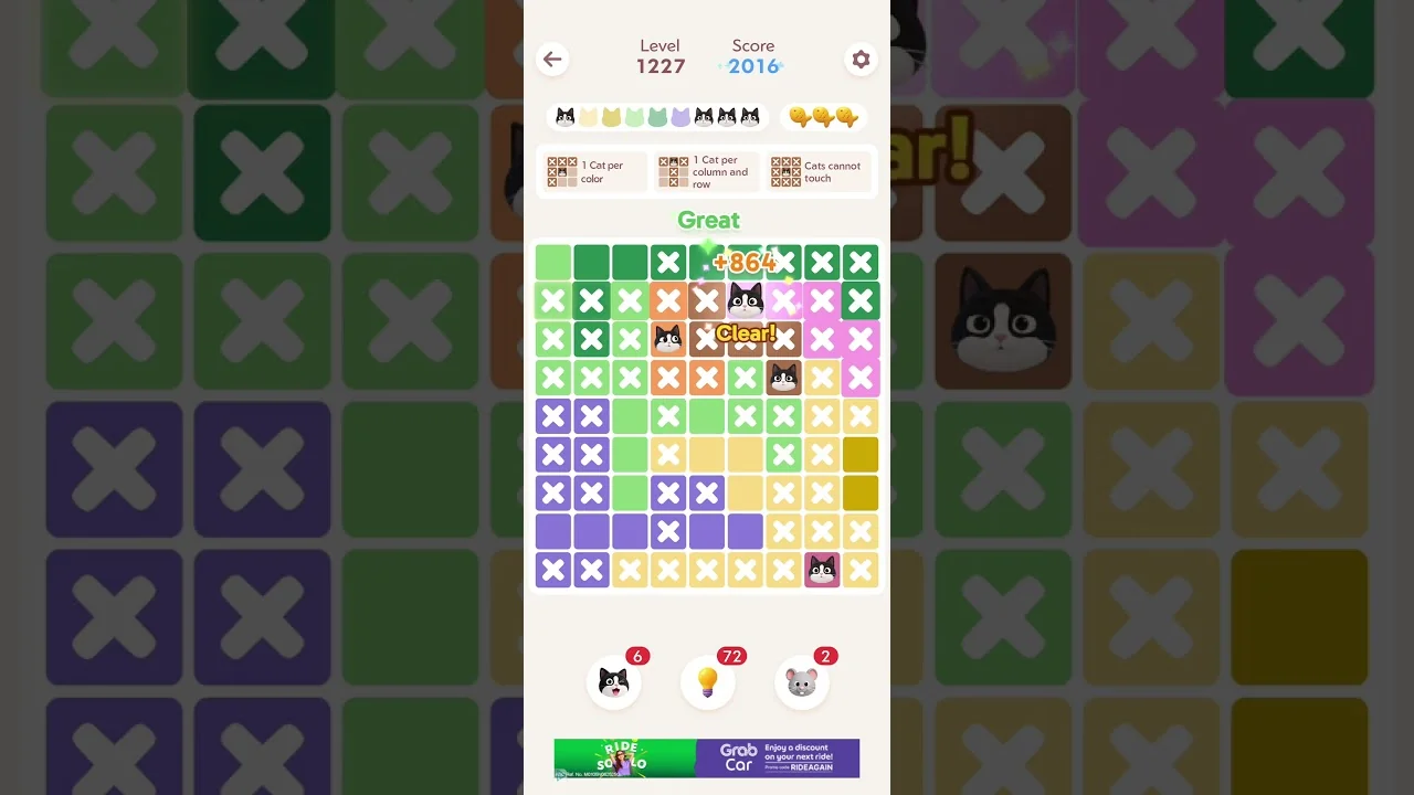Meowdoku Level 1227 board layout