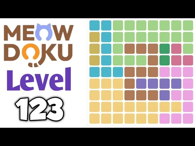 Meowdoku Level 123 board layout