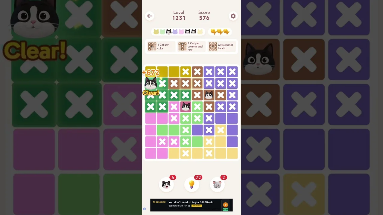 Meowdoku Level 1231 board layout