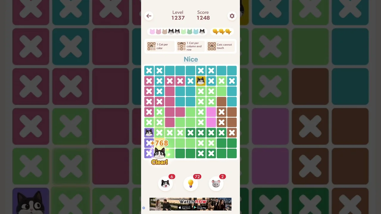 Meowdoku Level 1237 board layout