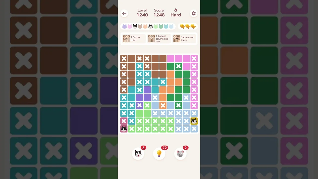 Meowdoku Level 1240 board layout