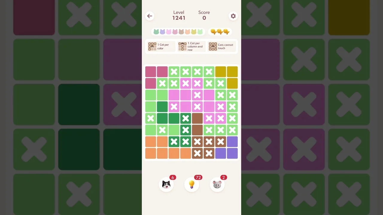 Meowdoku Level 1241 board layout