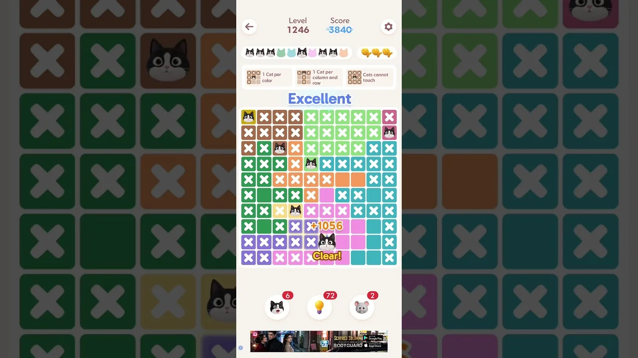 Meowdoku Level 1246 board layout