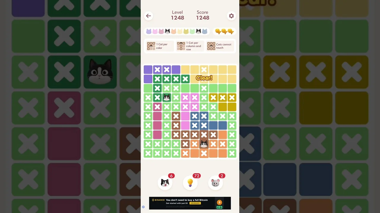 Meowdoku Level 1248 board layout