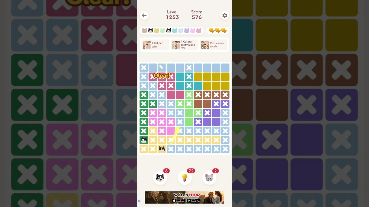 Meowdoku Level 1253 board layout