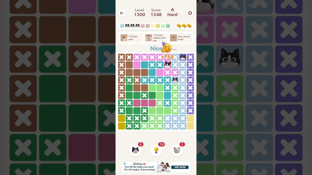 Meowdoku Level 1300 board layout