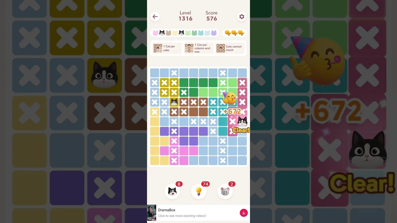 Meowdoku Level 1316 board layout