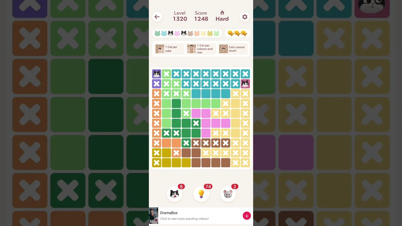 Meowdoku Level 1320 board layout