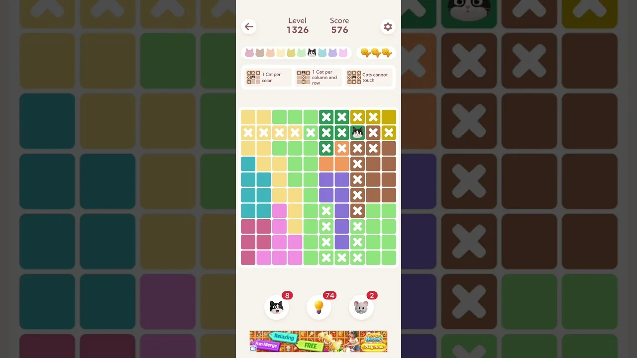 Meowdoku Level 1326 board layout