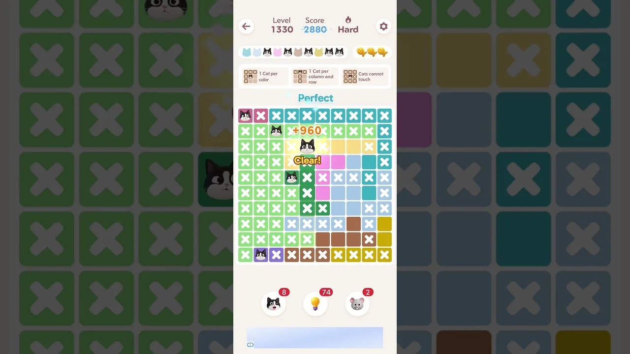 Meowdoku Level 1330 board layout