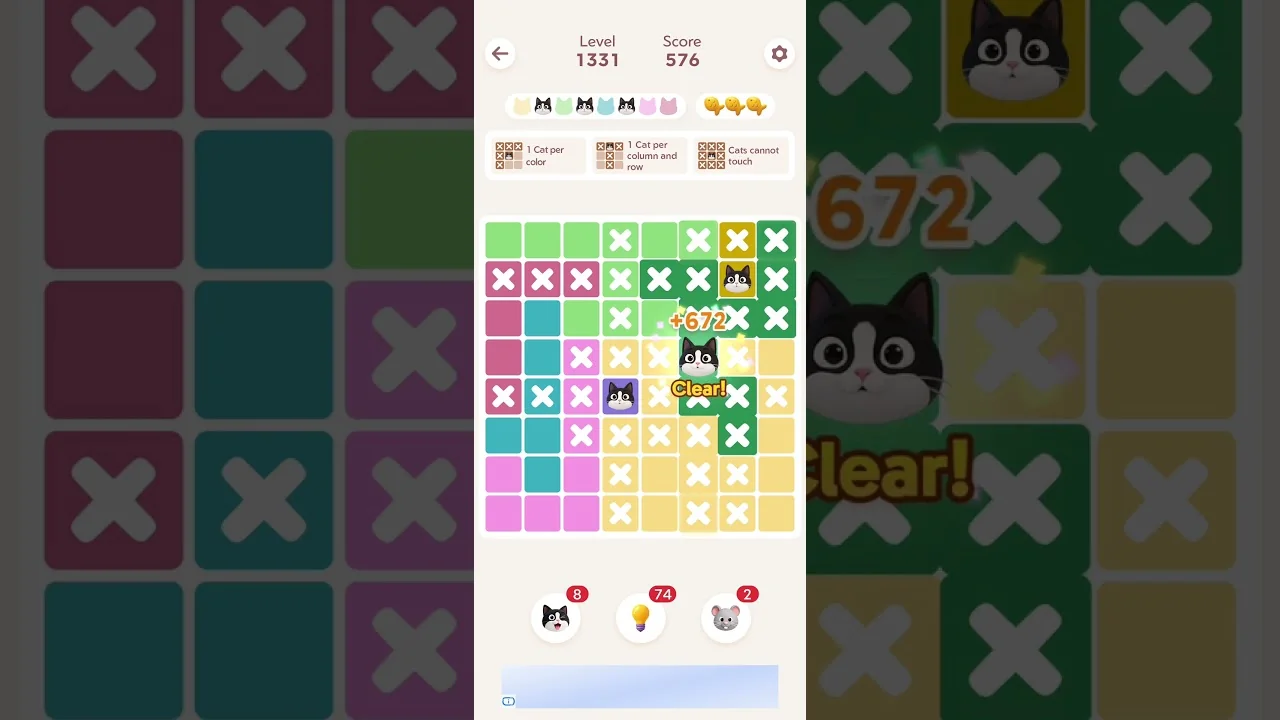 Meowdoku Level 1331 board layout
