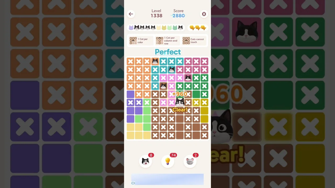 Meowdoku Level 1338 board layout