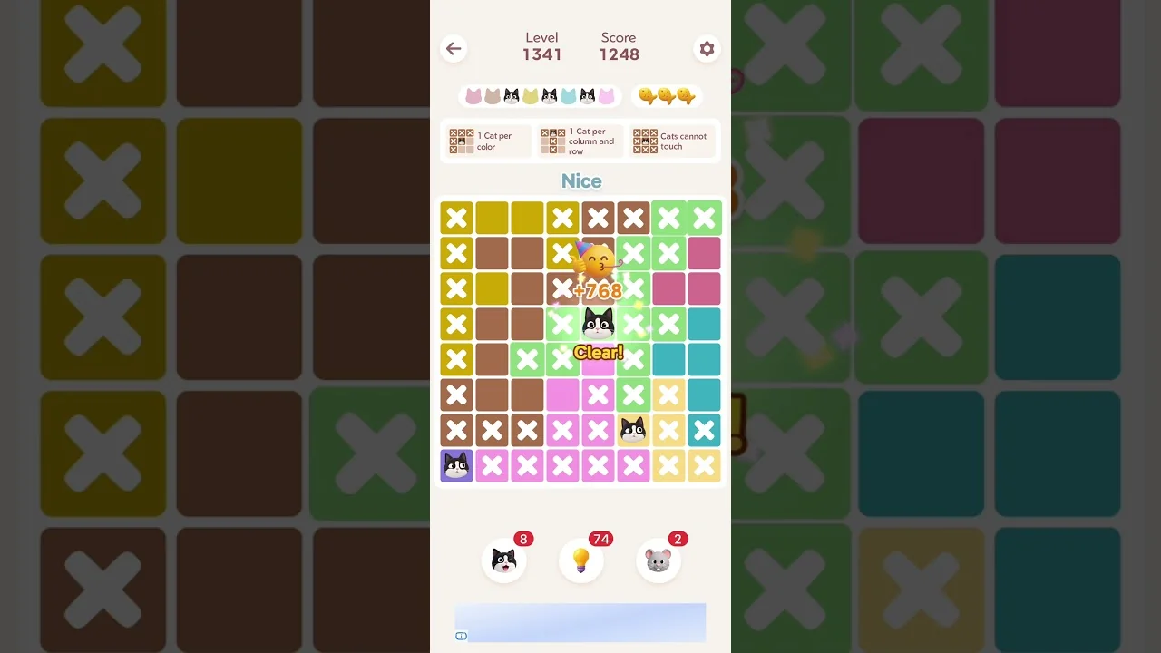 Meowdoku Level 1341 board layout