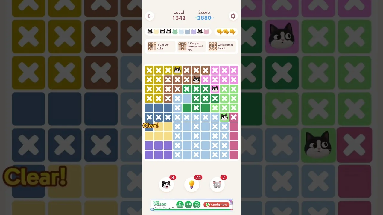 Meowdoku Level 1342 board layout