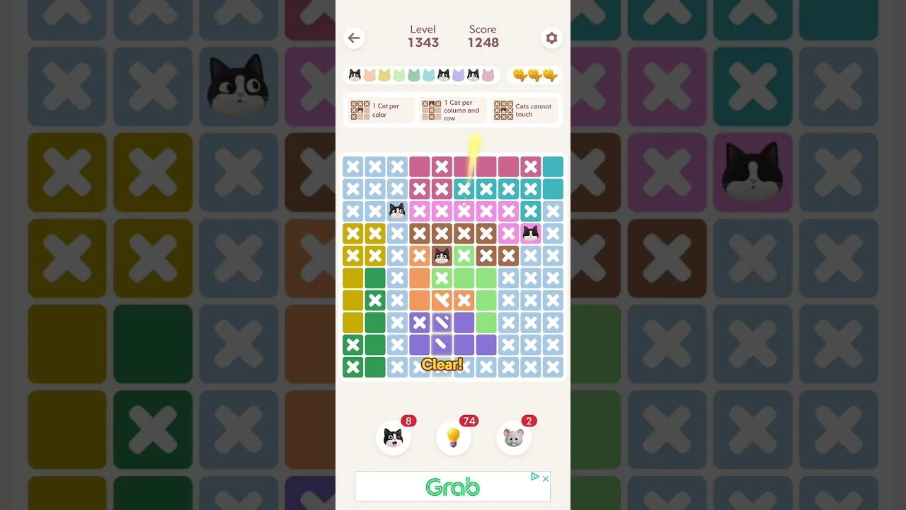 Meowdoku Level 1343 board layout