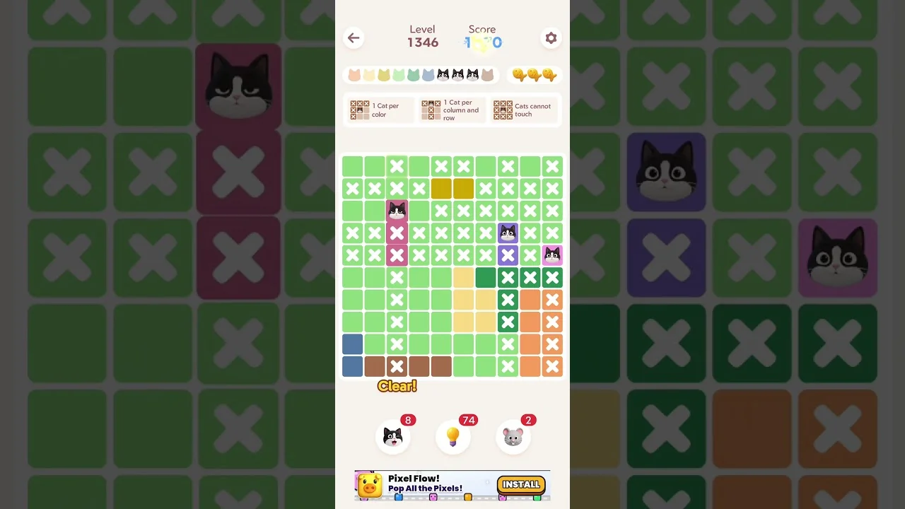 Meowdoku Level 1346 board layout