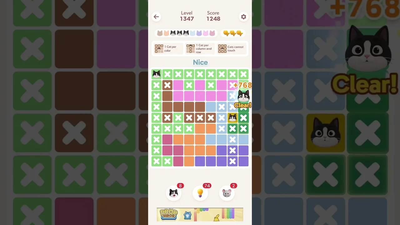 Meowdoku Level 1347 board layout
