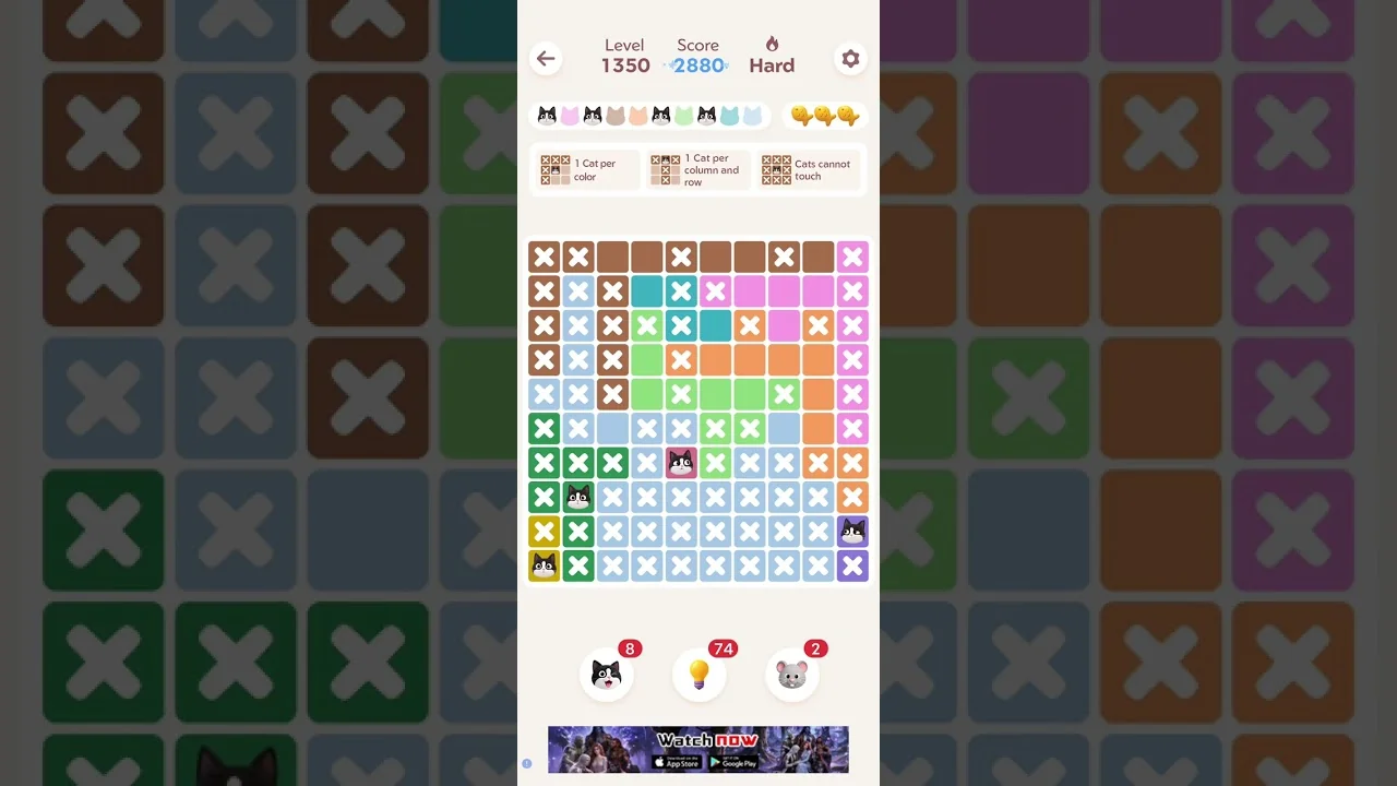 Meowdoku Level 1350 board layout