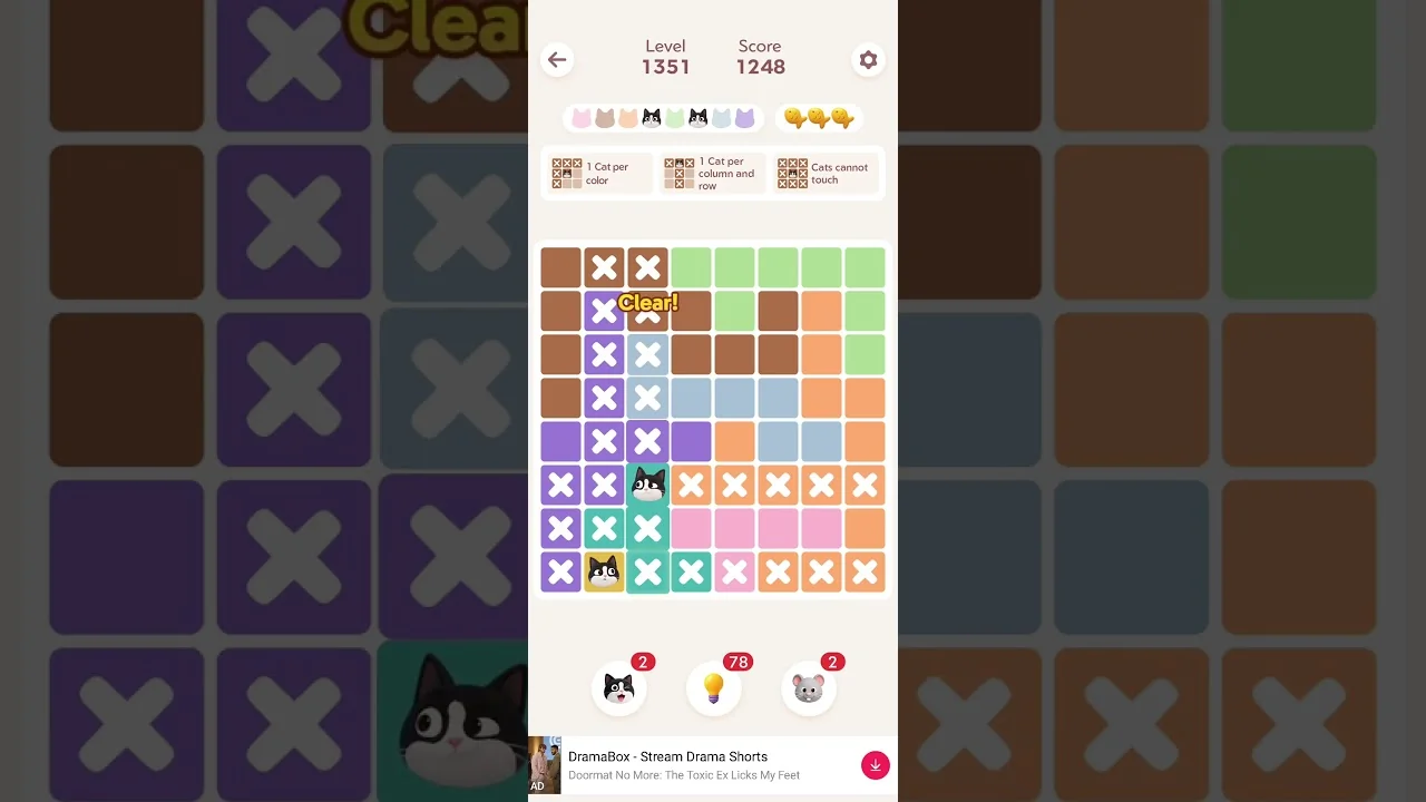 Meowdoku Level 1351 board layout