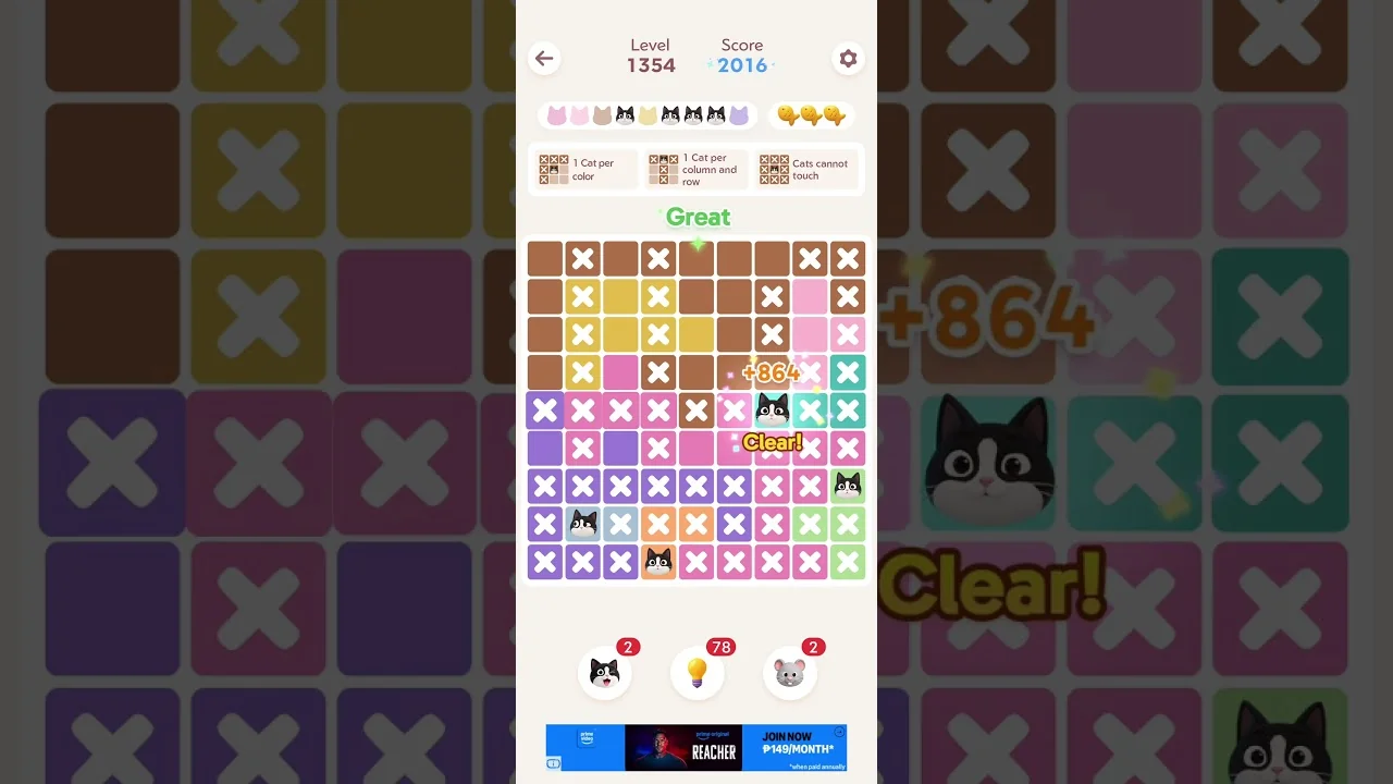 Meowdoku Level 1354 board layout