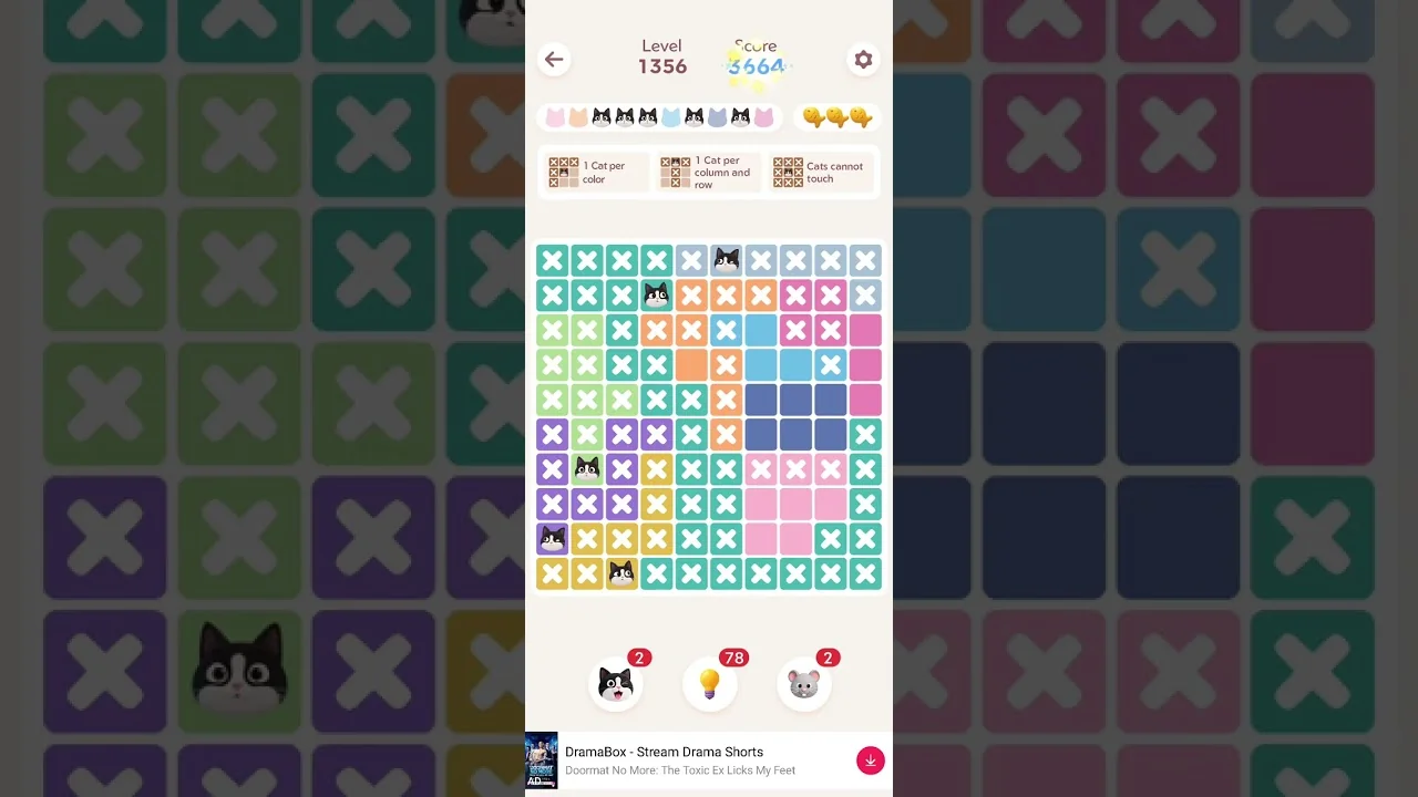 Meowdoku Level 1356 board layout