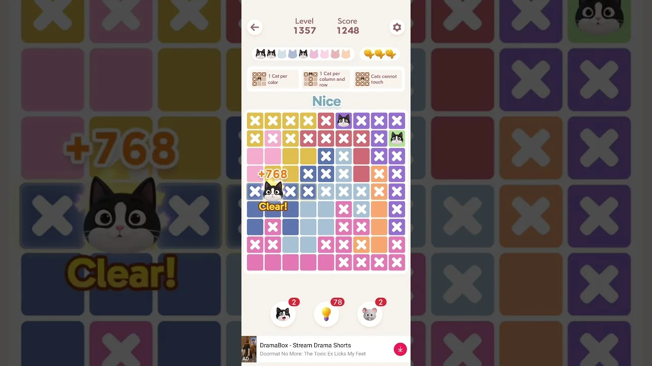 Meowdoku Level 1357 board layout