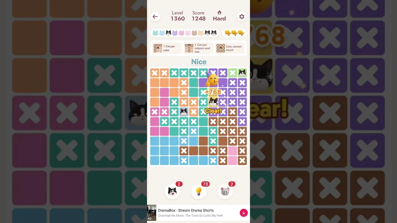 Meowdoku Level 1360 board layout